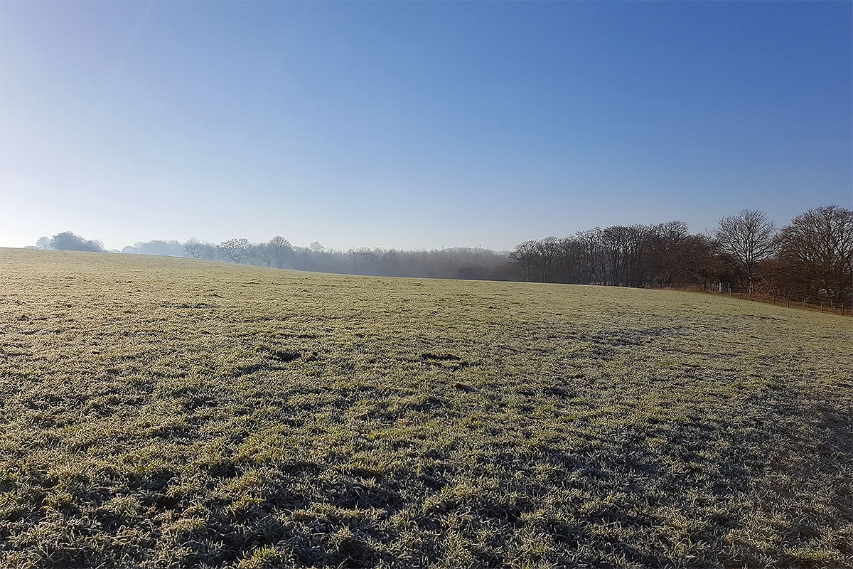 weaver valley frodsham hill frosty fields blue sky