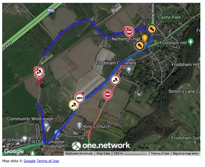 Godscroft Lane Road Closure alternative route